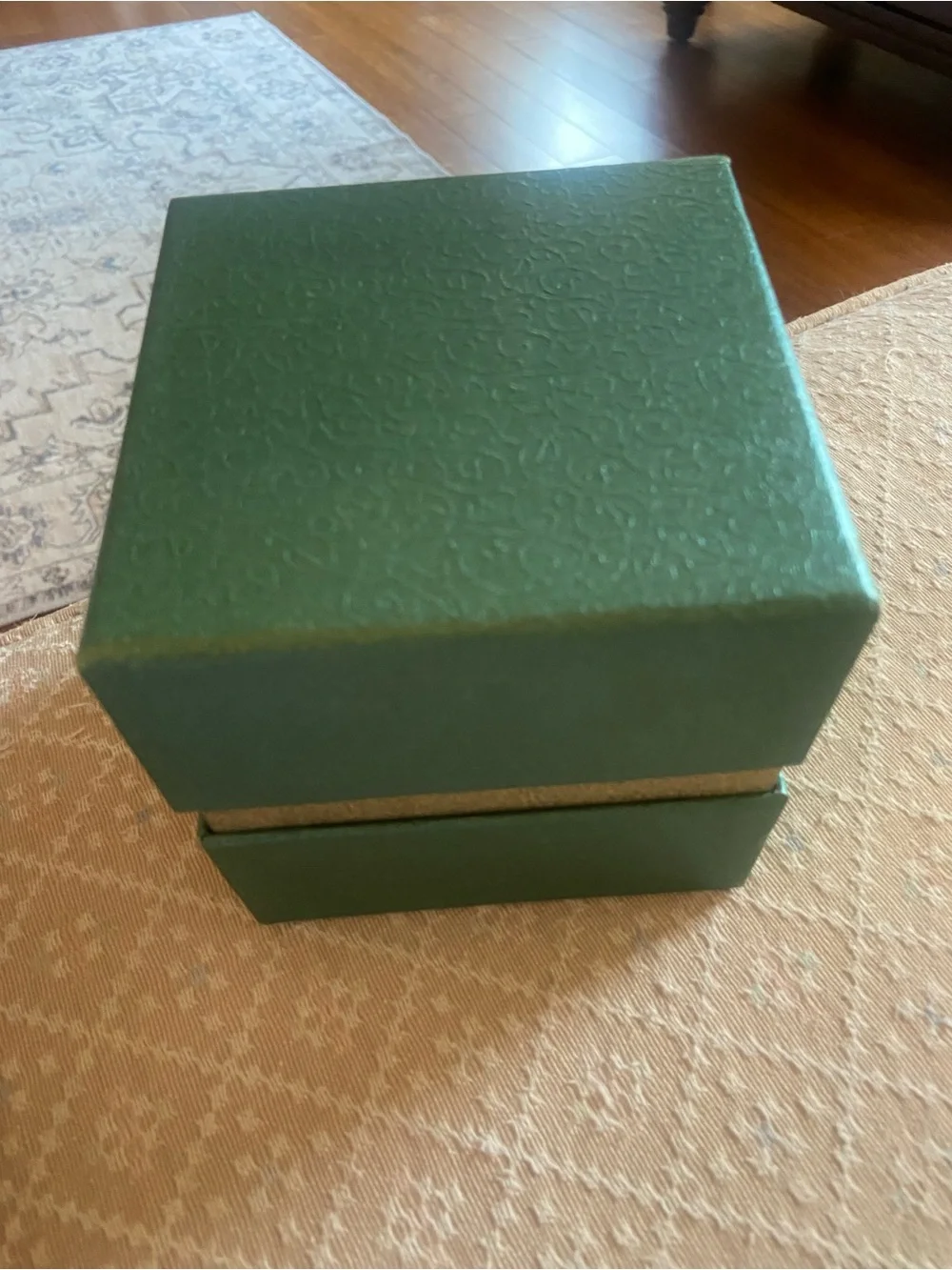 Pier 1 Blue Hand-Painted Palm Tree Glass Ornament in A Padded Box